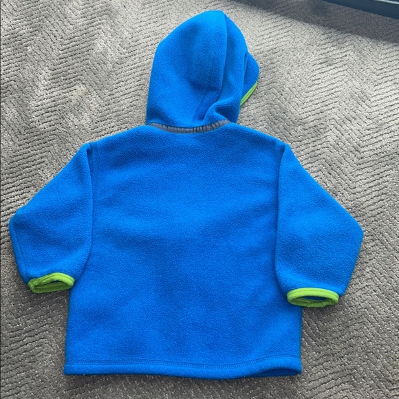 Patagonia Baby Boy Bright Blue Synchilla Fleece Jacket Lime Accents Size 12M - Picture 4 of 5